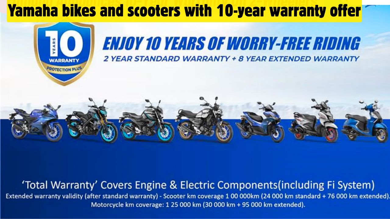 Yamaha bikes and scooters with 10-year warranty offer